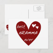 Carte Postale Le meilleurs T-shirts et cadeaux de Gramma de (Devant / Derrière)