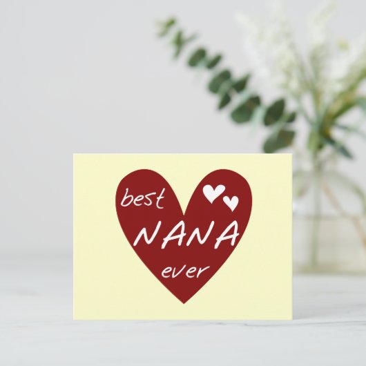 Carte Postale Le meilleurs T-shirts et cadeaux de Nana de coeur (Debout devant)
