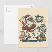 Carte Postale Le mème de baseball de Noël 67 de Santa (Devant / Derrière)