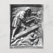 Carte Postale Le menuisier, détail d'un retable (Devant)