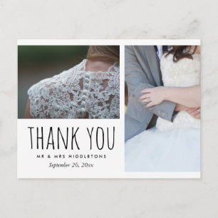 Carte Postale Le Merci mariage fantasque Deux photos