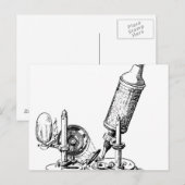 Carte Postale Le microscope de Robert Hooke (Devant / Derrière)