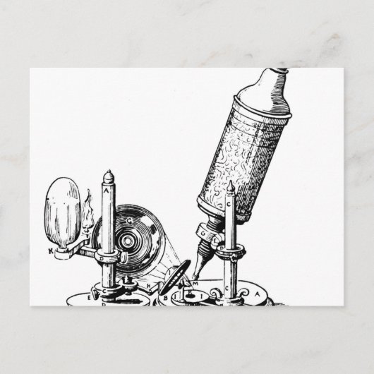 Carte Postale Le microscope de Robert Hooke (Devant)
