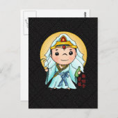 Carte Postale Le mignon Dieu Chinois De Compassion (Devant / Derrière)
