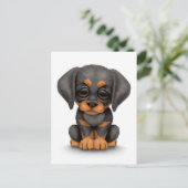 Carte Postale Le mignon Doberman Pinscher Chien de Chien de Chie (Debout devant)