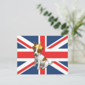 Carte Postale Le mignon Jack Russell portant une couronne et une (Debout devant)