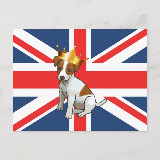 Carte Postale Le mignon Jack Russell portant une couronne et une (Devant)