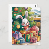 Carte Postale Le mignon lapin de Noël (Devant / Derrière)