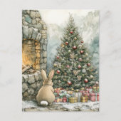 Carte Postale Le mignon lapin de Noël Brown (Devant)