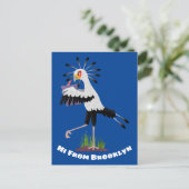 Carte Postale Le mignon secrétaire oiseau écrire des notes dessi (Debout devant)