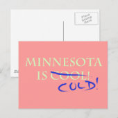 Carte Postale Le Minnesota est Cool - et froid ! (Devant / Derrière)