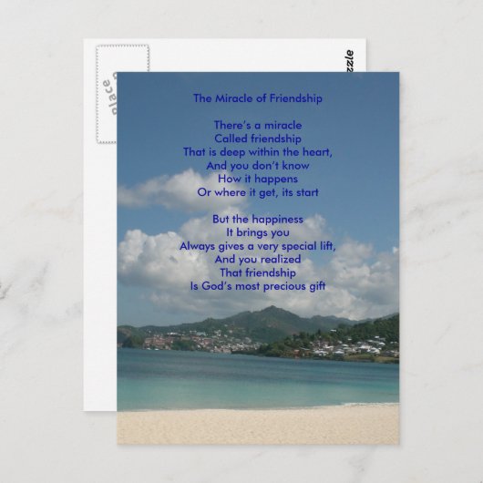 Carte Postale Le miracle de l'amitié (Devant / Derrière)