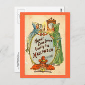 Carte Postale Le miroir et la sorcière Halloween Vintage (Devant / Derrière)