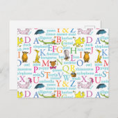 Carte Postale Le modèle ABC de Dr Seuss avec des mots (Devant / Derrière)
