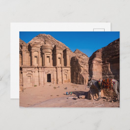 Carte Postale Le monastère de Petra (Devant / Derrière)