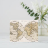 Carte Postale Le monde en deux hémisphères (Debout devant)