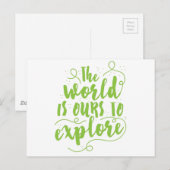 Carte Postale le monde est le nôtre à explorer (Devant / Derrière)