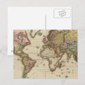 Carte Postale Le monde sur la projection de Mercator (Devant / Derrière)