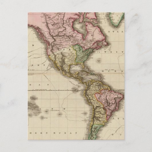 Carte Postale Le Monde sur la projection de Mercator, partie occ (Devant)