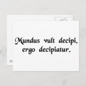 Carte Postale Le monde veut être trompé, alors qu'il soit...... (Devant / Derrière)