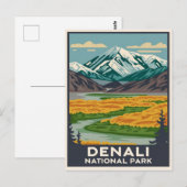 Carte Postale Le mont de l'Alaska du parc national Denali (Devant / Derrière)