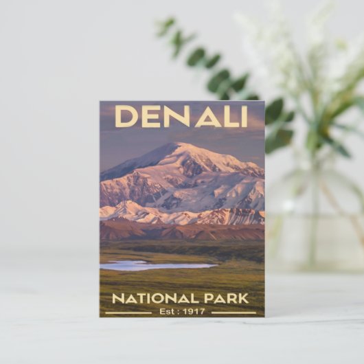 Carte Postale Le mont de l'Alaska du parc national Denali (Debout devant)