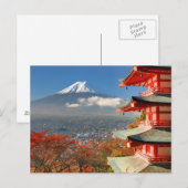 Carte Postale Le mont Fuji vu de derrière la pagode de Chureito (Devant / Derrière)