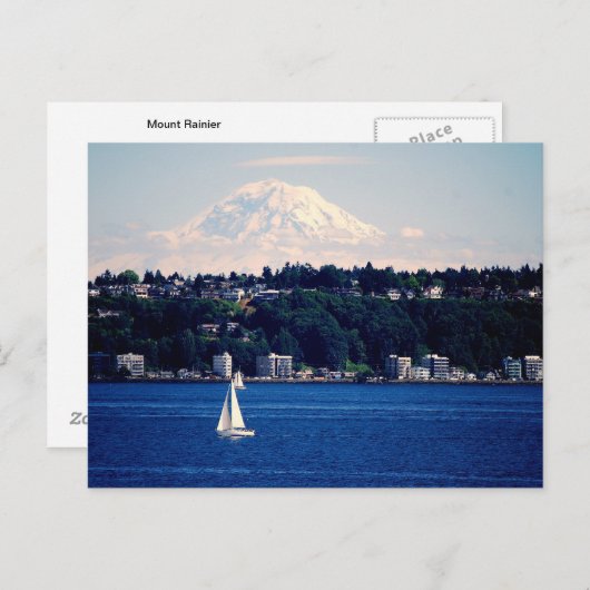 Carte Postale Le Mont Rainier vue depuis Puget Sound (Devant / Derrière)