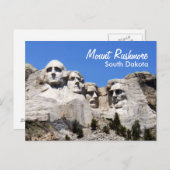 Carte Postale Le mont Rushmore le Dakota du Sud (Devant / Derrière)
