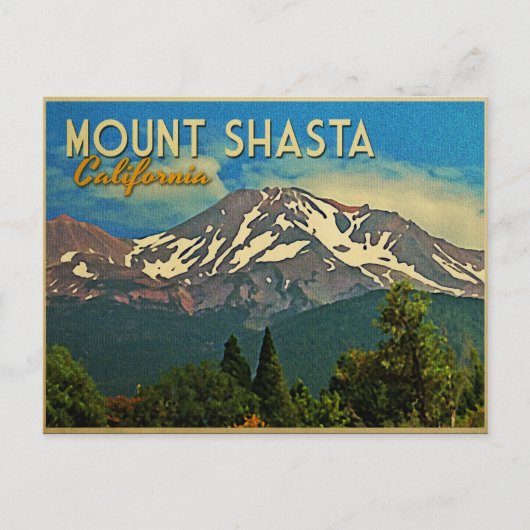 Carte Postale Le mont Shasta Vintage (Devant)