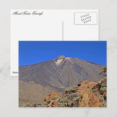 Carte Postale Le mont Teide, Tenerife (Devant / Derrière)
