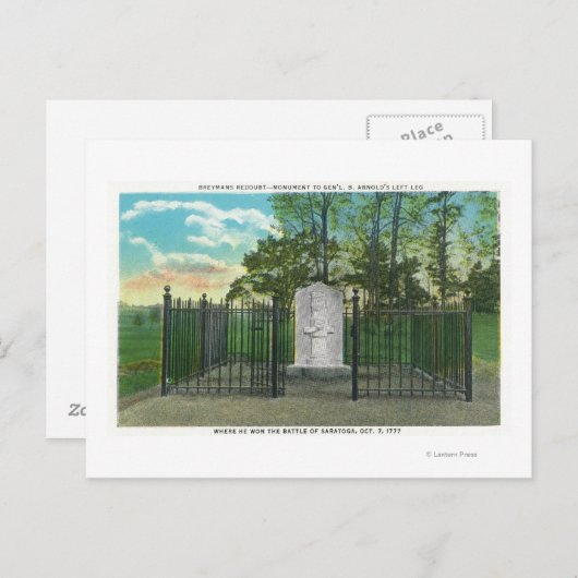 Carte Postale Le monument à la jambe gauche du général Benedict (Devant / Derrière)
