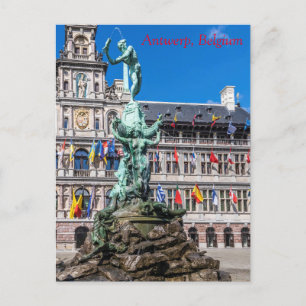 Carte Postale Le monument de Brabo et Stadhuis Anvers