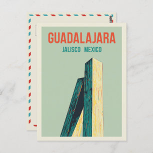 Carte Postale Le monument de Guadalajara, Jalisco Mexique illust