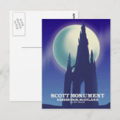 Carte Postale Le monument Scott, Édimbourg, Écosse (Devant / Derrière)