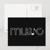 Carte Postale le mot musique (Devant / Derrière)