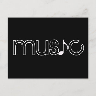 Carte Postale le mot musique
