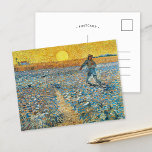 Carte Postale Le moteur | Vincent van Gogh<br><div class="desc">Le Sower (1888) de Vincent van Gogh est une puissante peinture post-impressionniste qui représente un fermier semant des graines dans un vaste champ sous un ciel jaune radieux. L'oeuvre reflète l'admiration de Van Gogh pour le travail rural et sa fascination pour les cycles de la nature. La palette de couleurs...</div>