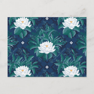 Carte Postale Le motif Lotus de minuit de la White Lotus