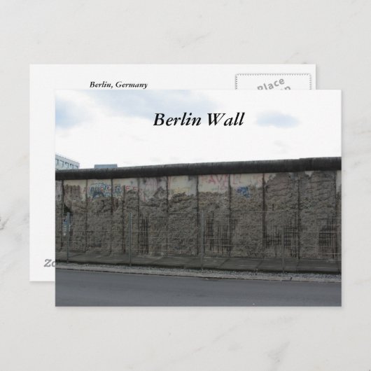 Carte Postale Le mur de Berlin (Devant / Derrière)