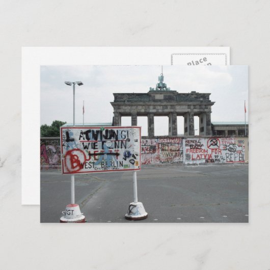 Carte Postale Le mur de Berlin (Devant / Derrière)