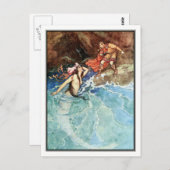 Carte Postale Le nain jaune par Warwick Goble (Devant / Derrière)