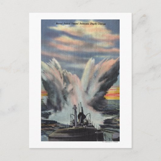 Carte Postale Le navire de patrouille de la marine libère une ch (Devant)