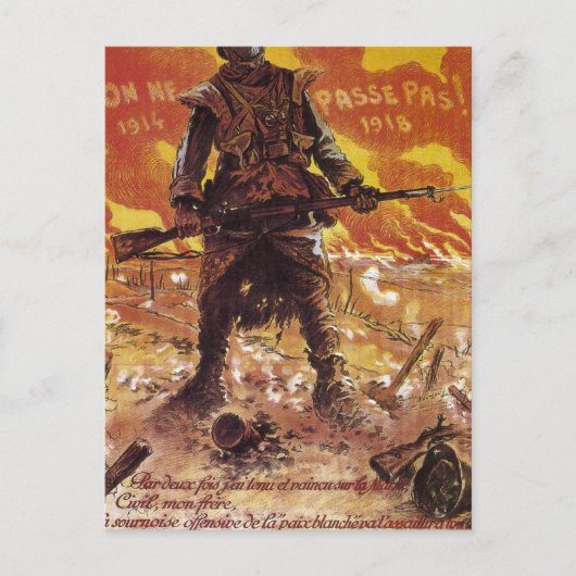 Carte Postale Le ne passera pas ! (1918)_Affiche de propagande (Devant)
