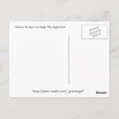 Carte Postale Le Night Café de Van Gogh (Dos)