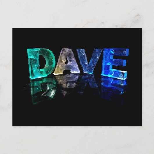 Carte Postale Le nom Dave en lumières 3D (photo) (Devant)