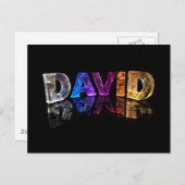 Carte Postale Le nom David en lumières 3D (photo) (Devant / Derrière)