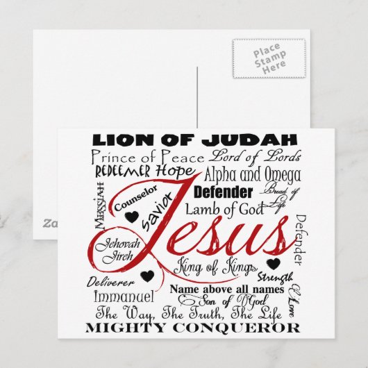Carte Postale Le nom de Jésus (Devant / Derrière)