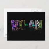 Carte Postale Le nom Dylan en lumières 3D (photo) (Devant / Derrière)
