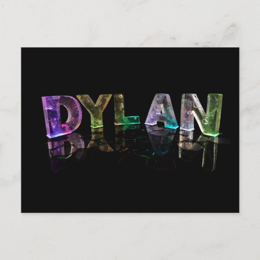 Carte Postale Le nom Dylan en lumières 3D (photo) (Devant)